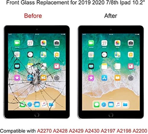 for iPad 7 7th/8 8th Gen Screen Replacement Digitizer 2019/2020 10.2",T Phael for 7th 8th Generation A2197 A2198 A2200 A2270 A2428 A2429 A2430 Without Button + Video Tips(Black)
